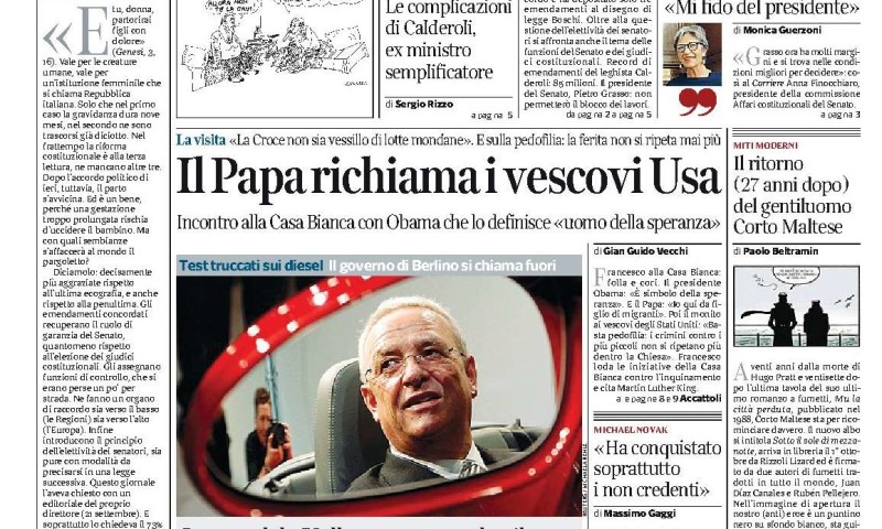 Il Corriere della Sera 24 settembre 2015